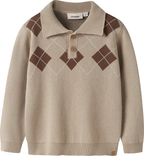 Lil Atelier NmmRonan Poloskjorte Strikket 116 White Pepper