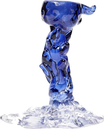 Pols Potten Drip Lysestake i Glass Mørk Blå 14 cm