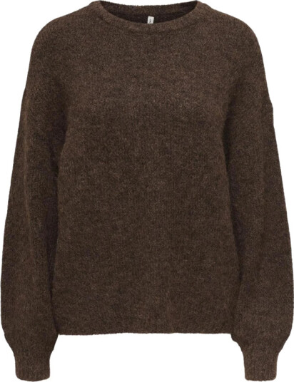 Only   Genser Onlnellie Ls O Neck Knt   Brun