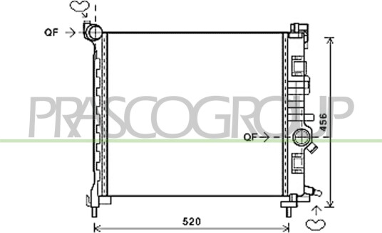 PRASCO OP354R001 Radiator motorkjøling PRASCO OP354R001 Radiator motorkjøling