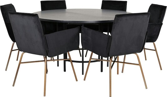 Spisegruppe furniture/fashion Copenhagen Ø140 cm med 6 Petra Stoler