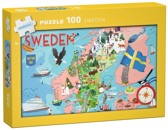 Kärnan Puslespill Sverige 100 Brikker