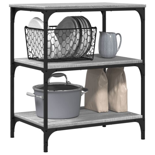 Kjøkkentralle grå sonoma 60x41x76 cm konstruert tre 842304 Kjøkkentralle grå sonoma 60x41x76 cm konstruert tre 842304