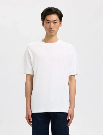 Selected Slhcolman Ss O-Neck Tee Noos - White - M