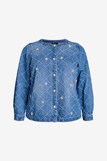 Zizzi   Denim jakke jMavia L/S Pearl   Blå