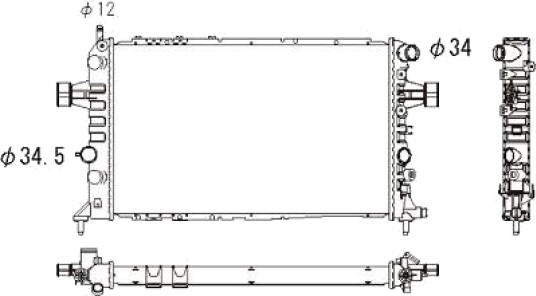 DIEDERICHS DCM2623 Radiator motorkjøling DIEDERICHS DCM2623 Radiator motorkjøling