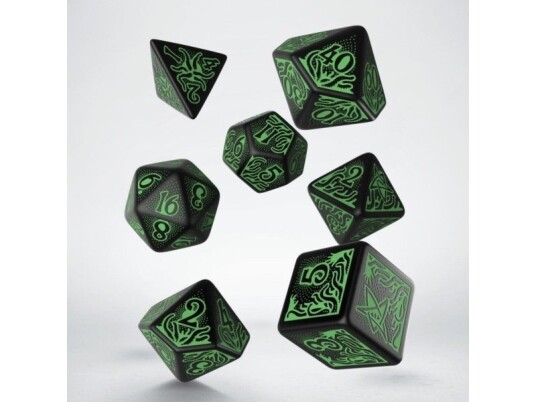 Q-Workshop Call Of Cthulhu 7. Utgave Terningsett Svart Og Grønt 97472 Q-Workshop Call Of Cthulhu 7. Utgave Terningsett Svart Og Grønt 97472