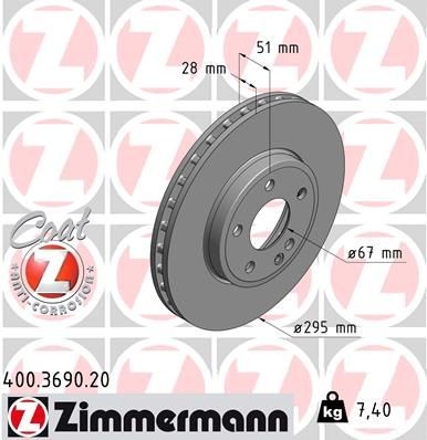Bremseskive ZIMMERMANN 400.3690.20
