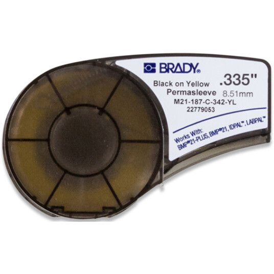 Brady M210 Krymp 8,5 mm Sort På Gul Brady M210 Krymp 8,5 mm Sort På Gul