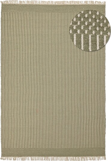 Ullteppe Arbil grønn/hvit Størrelse: 160 x 230 cm