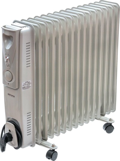 Volteno 15-ribbers oljeradiator 2500W med termostat