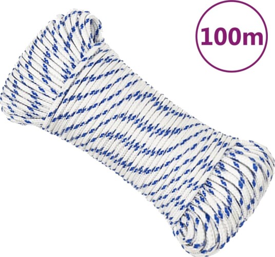  Båttau hvit 4 mm 100 m polypropylen