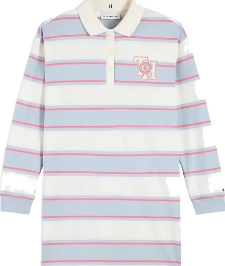 Tommy Hilfiger Rugby Dress Ls SKY BLUE STRIPE 116
