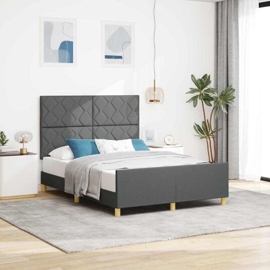 Mørkegrå Seng Ramme 140x190 cm Stoff