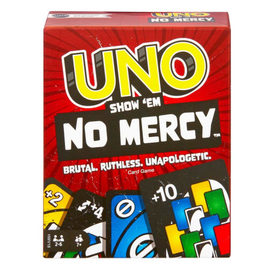UNO No Mercy Kortspill fra Mattel for 2-6 Spillere, Anbefalt 7+ År UNO No Mercy Kortspill fra Mattel for 2-6 Spillere, Anbefalt 7+ År