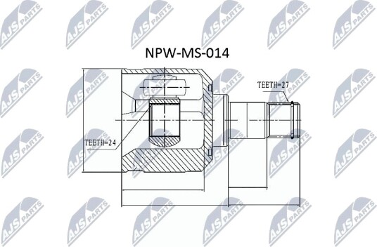 Nty Drivknute drivaksel NTY NPW MS 014