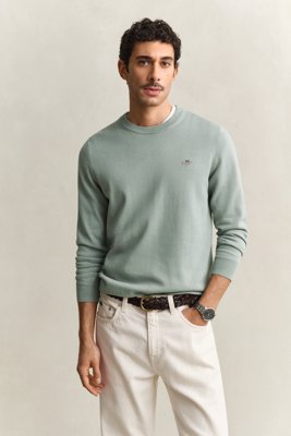 GANT Classic Cotton C Neck Green XXL