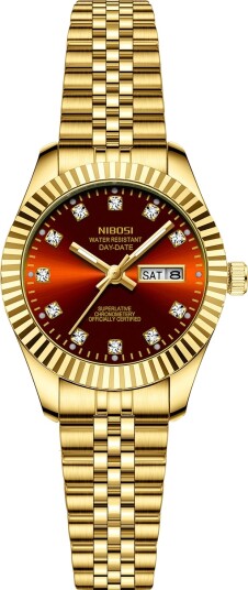 Nibosi Millbury Day Date Gold Red
