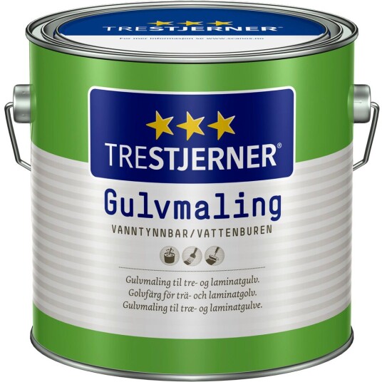 TreStjerner Gulvmaling Matt Klar Hvit Base 2.7L