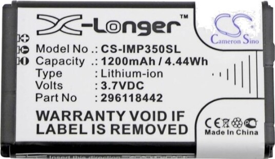 Cameron Sino Cs Erstatningsbatteri Til Pos Terminal 296118442 Ingenico 3,7 V 1200 Mah