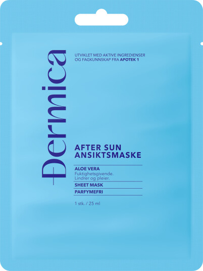 Dermica aftersun ansiktsmaske 1 stk