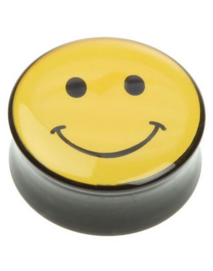 June Body Svart Piercing med Gul Smiley Strl 6 mm