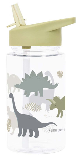 A Little Lovely Company Drikkeflaske Dinosaurer med Sugerør 450 ml Multifarget A Little Lovely Company Drikkeflaske Dinosaurer med Sugerør 450 ml Multifarget