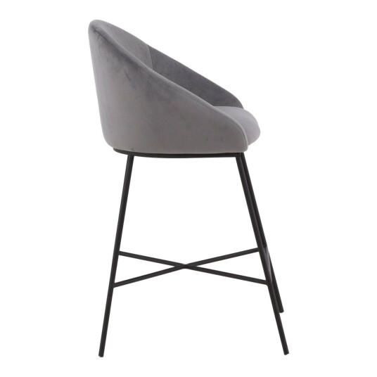 Venture Design Velvet barstol Mørk grå/svart Grå