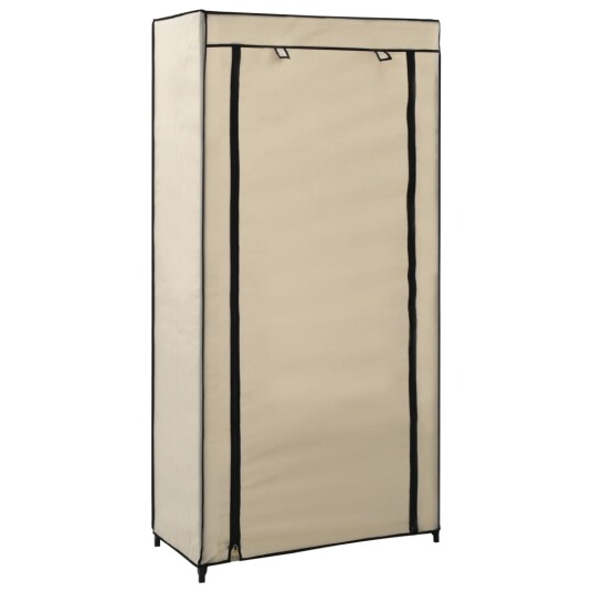 vidaXL Skoskap med trekk hvit 58x28x106 cm stoff vidaXL Skoskap med trekk hvit 58x28x106 cm stoff