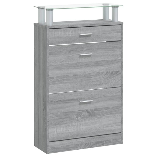 vidaXL Skoskap gr? sonoma 63x24x104 cm konstruert tre vidaXL Skoskap gr? sonoma 63x24x104 cm konstruert tre
