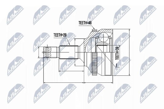 Nty Drivknute drivaksel NTY NPZ PE 023