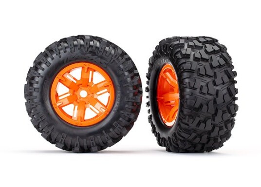 Traxxas 7772T Tires & Wheels Maxx AT/X-Maxx Orange 2 Traxxas 7772T Tires & Wheels Maxx AT/X-Maxx Orange 2