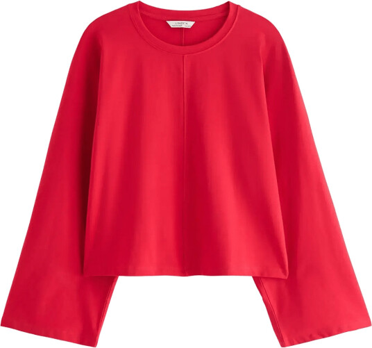 Lindex Jersey Top With Wide Sleeves Red M Lindex Jersey Top With Wide Sleeves Red M