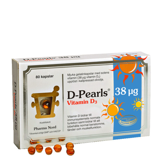 D-Pearls Vitamin D3, 80 kapsler