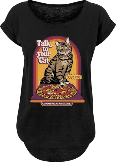 Steven Rhodes Fun T-skjorte Talk to Your Cat M til 5XL Damer svart Steven Rhodes Fun T-skjorte Talk to Your Cat M til 5XL Damer svart
