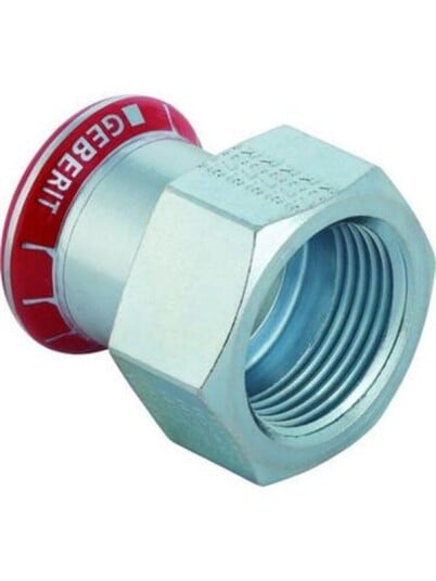 Geberit Mapress 15mm Vannovergangsmuffe i Stål for Varmesystemer Geberit Mapress 15mm Vannovergangsmuffe i Stål for Varmesystemer