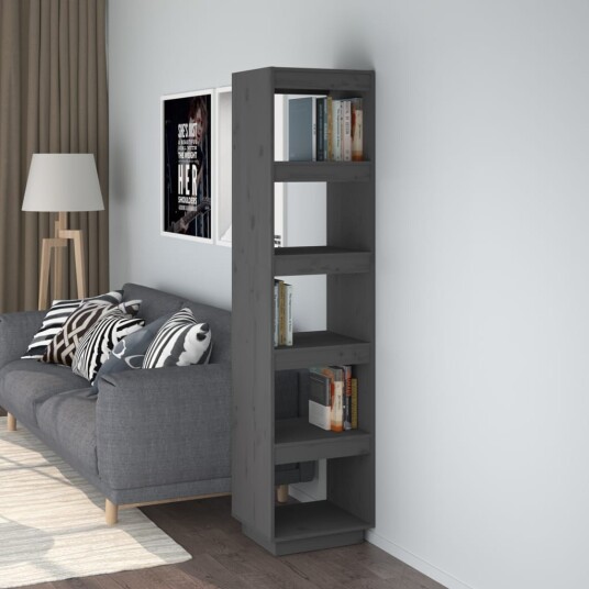 vidaXL Bokhylle/romdeler gr? 40x35x167 cm heltre furu vidaXL Bokhylle/romdeler gr? 40x35x167 cm heltre furu