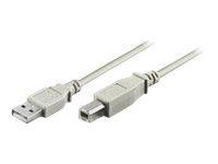 MicroConnect USB 2.0 A-B-kabel 5 m Hankjønn til Hankjønn Grå