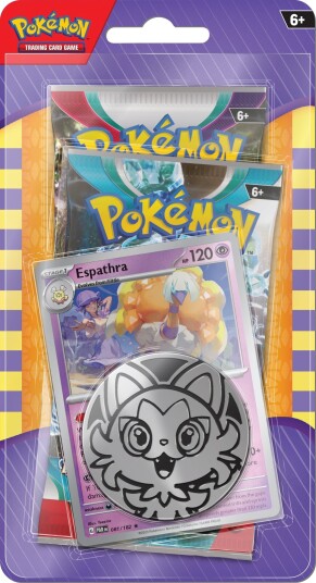 Pokemon TCG: Espathra kort med 2 boosterpakker og mynt