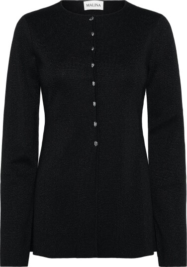 Malina Azra Metallic Milano Knitted Cardigan Black XS