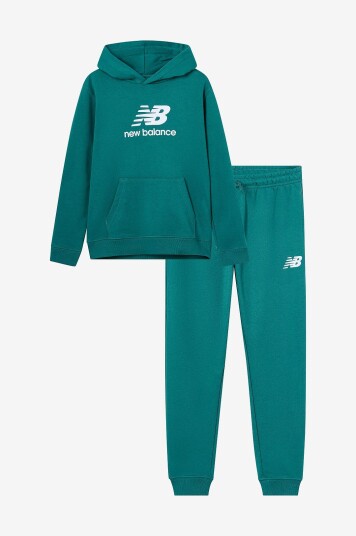 New Balance Sett FT Stacked Logo Hoodie & Jog Grønn New Balance Sett FT Stacked Logo Hoodie & Jog Grønn