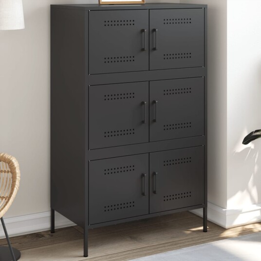 Highboard svart 68x39x113 cm stål 8721102389207