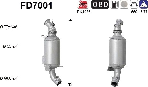 AS FD7001 Partikkelfilter AS FD7001 Partikkelfilter