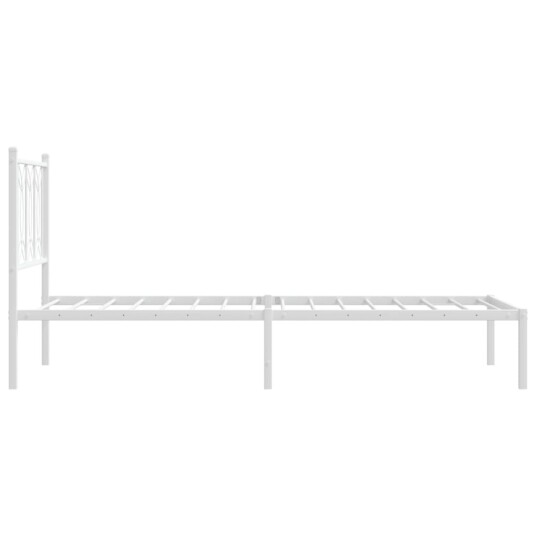  Sengeramme i metall med hodegavl hvit 80x200 cm 8721102644313