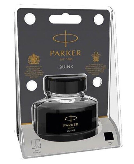 Parker QUINK Fountain Pen Ink Bottle  Svart  57 ml Fountain Pen Refill  Blister Pack
