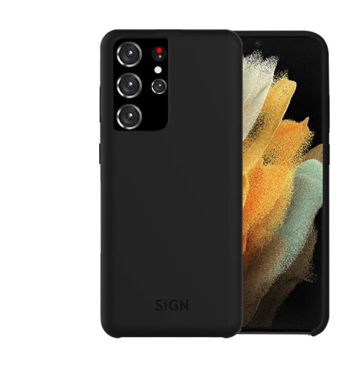 SiGN Liquid Silicone Case For Samsung Galaxy S21 Ultra - Svart