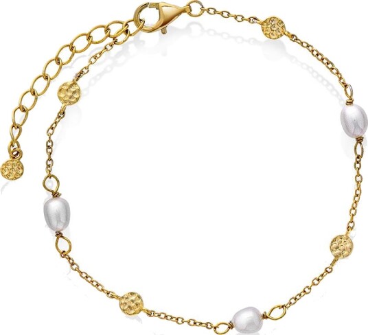 Pan Jewelry Isle armbånd i 925 forgylt sølv med ferskvannsperler