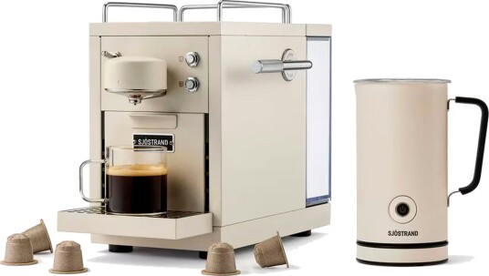 Sjöstrand coffee Sjöstrand The Original 2 Kapselmaskin beige – inkl. melkeskummer Sjöstrand coffee Sjöstrand The Original 2 Kapselmaskin beige – inkl. melkeskummer