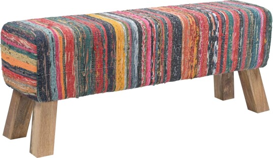 vidaXL benk 110 x 30 x 45 cm Ekte Lær Flerfarget