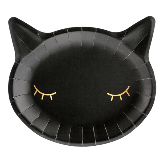PartyDeco Papirtallerken Sovende Katt - 6-pakning